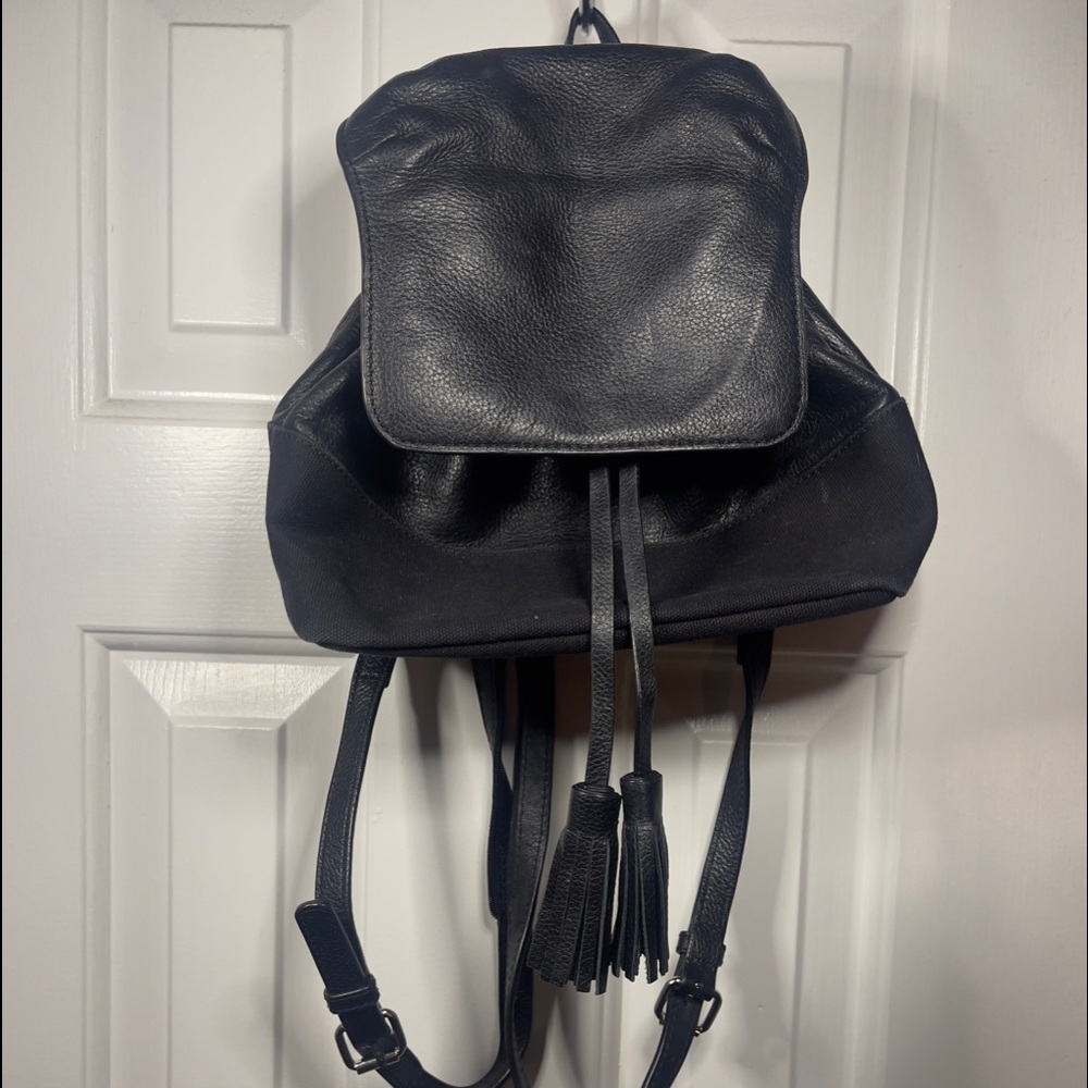 Rebecca Minkoff Black Leather Bookbag Purse and Shoulder Bag